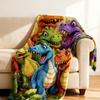 Throw Blanket for Couch Flannel Colorful Cartoon Dinosaur Throw Blanket Couch Decor for Sofa Recliner Lounge Bedroom Dorm
