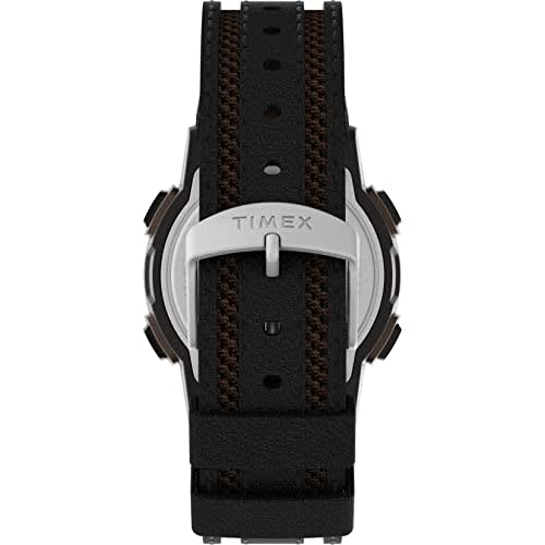 Timex Men's Expedition Digital CAT5 41mm Watch, Black/Digital Green/Brown. One Size, Expedition Digital CAT5 41mm.
