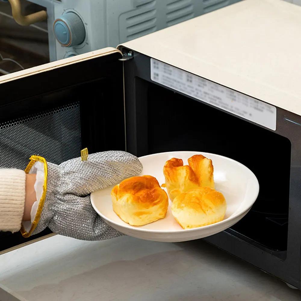 2PCS Kitchen Wire Cleaning Cloths Waterproof Thicken Dishwashing Gloves Pots Stove Top Non-Scratch Dishes Rags Household