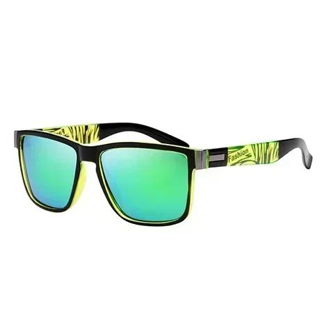 

Classic Sports Polarized Sunglasses Men Women Fashion Square Male Sun Glasses Stylish Summer Blue Green Shades Goggle UV400 зелений