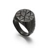 20mm Round Texture Trend Nordic Style Men's Stainless Steel Ring Stone Patterned Party Accessories Chunky Anillos Jewelry