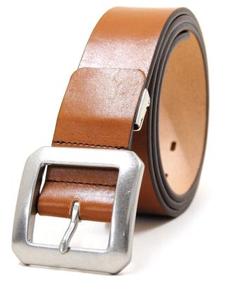 Made In Japan Genuine Leather Single Piece Casual Medium Buckle Fits 95cm [Sumeragi] [Amazon Exclusive] Belt, 38mm, C, (Brown)