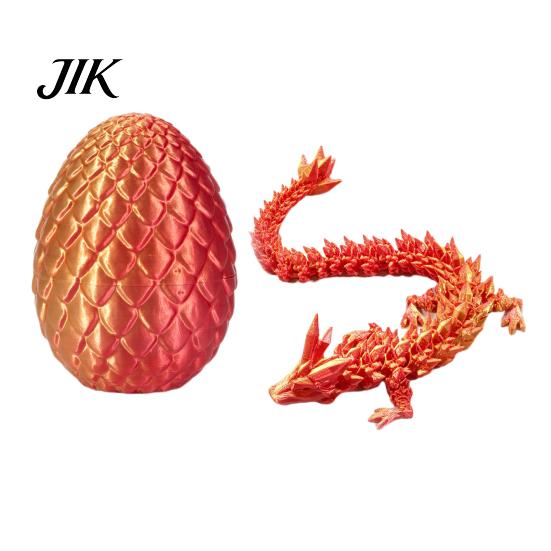 Unique Easter Present 3D Printed Mini Dragon Egg Articulated Fidget Toy Inside Kids Playset Basket Stuffers Collectible Flexible Gift for Teens