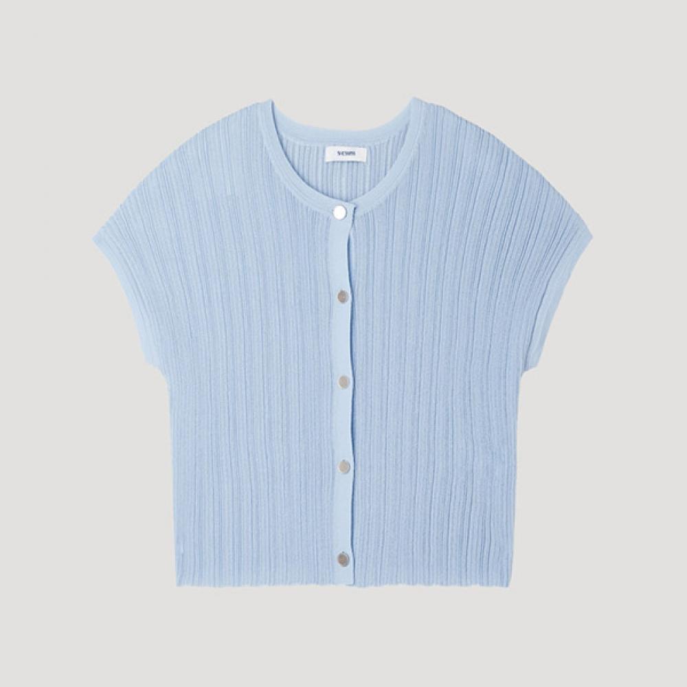 

[She S miSS] Ribbed Cap Sleeve Knit SSkpop22120 Ll light blue/55