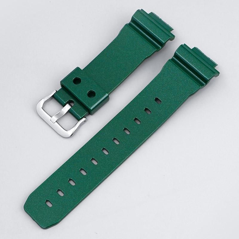 Pryžový sportovní řemínek pro Casio G-SHOCK DW-5600 GA-2100 GW-M5610 DW-6900 16mm Perleťový TPU Muži Ženy Náhradní náramek Řemínek na hodinky