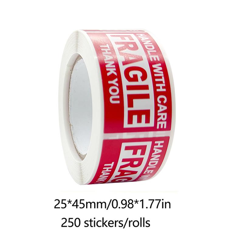 Tamperproof English Fragile Goods Warning, Copper Plate Sticker Label Sticker Goods Tips Sticky