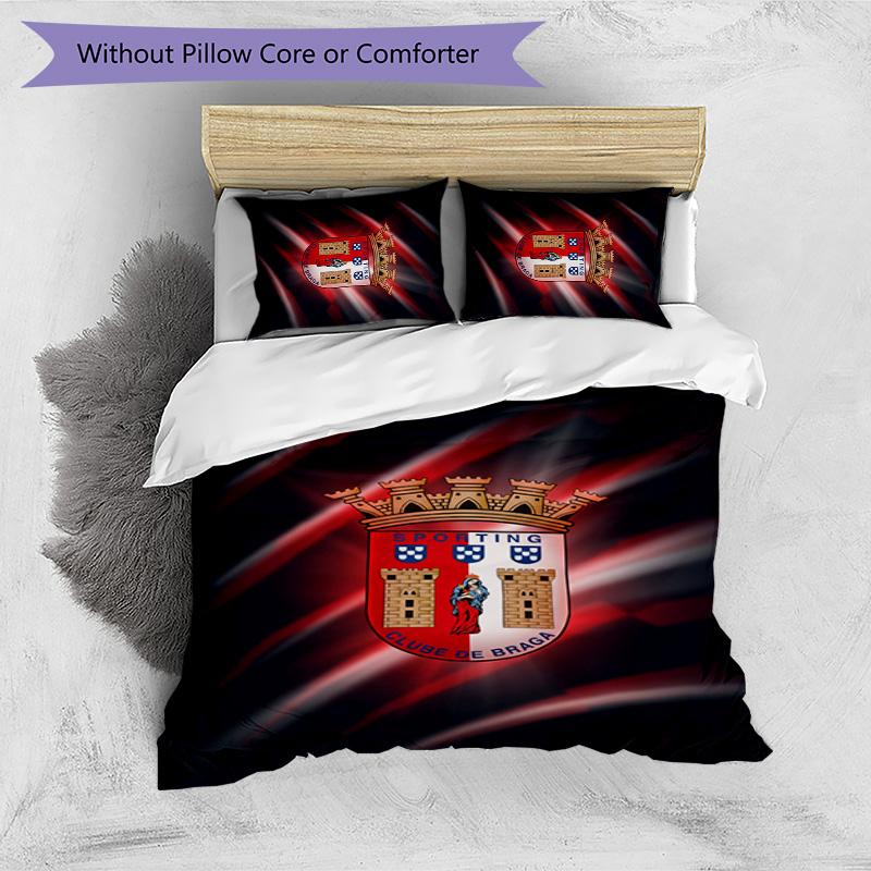 Braga FC Printed 3PCS Bedding Set Breathable Duvet Cover with Pillowcases Decorative Bed Linen for Bedroom Home
