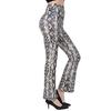 Donalee Women's Stretch Flared Bootcut Python Print Long Pants (Python, Size M)