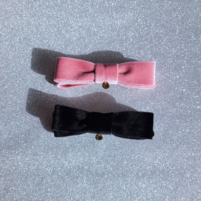 L’OMBRILLANT Mont Cherie Velvet Ribbon Hairpin (2COL)