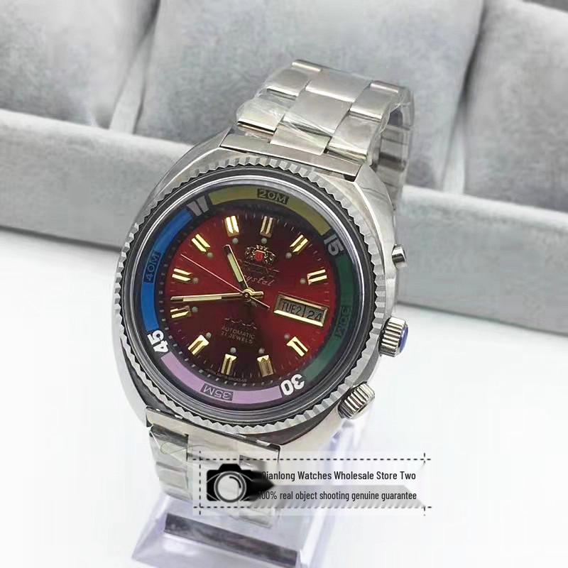 Sea Overlord Waterproof Luminous Automatic Watch with Large Dial and Double Calendar