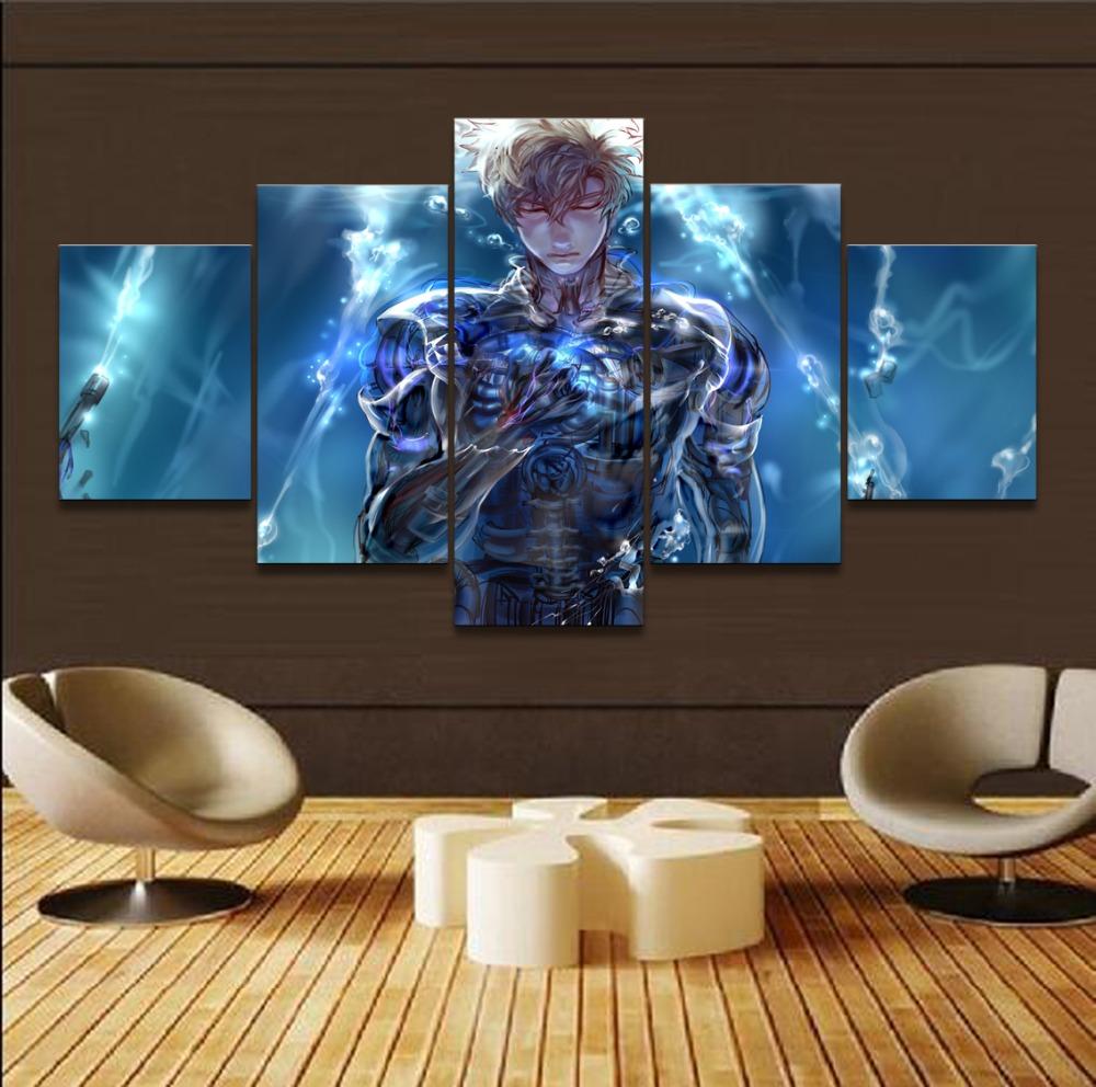 

Без рамки 5 панелей аниме перфорация Генос настенное искусство холст постеры фотографии HD картины домашний декор аксессуары украшение гостиной 20x35cm*2 20x45cm*2 20x55cm*1