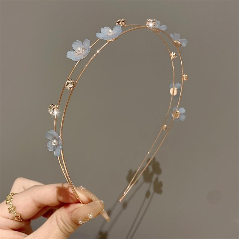 1 Simple Temperament Out Fine Flower Double-layer Hairband Summer New Exquisite Hair Accessories Headwear