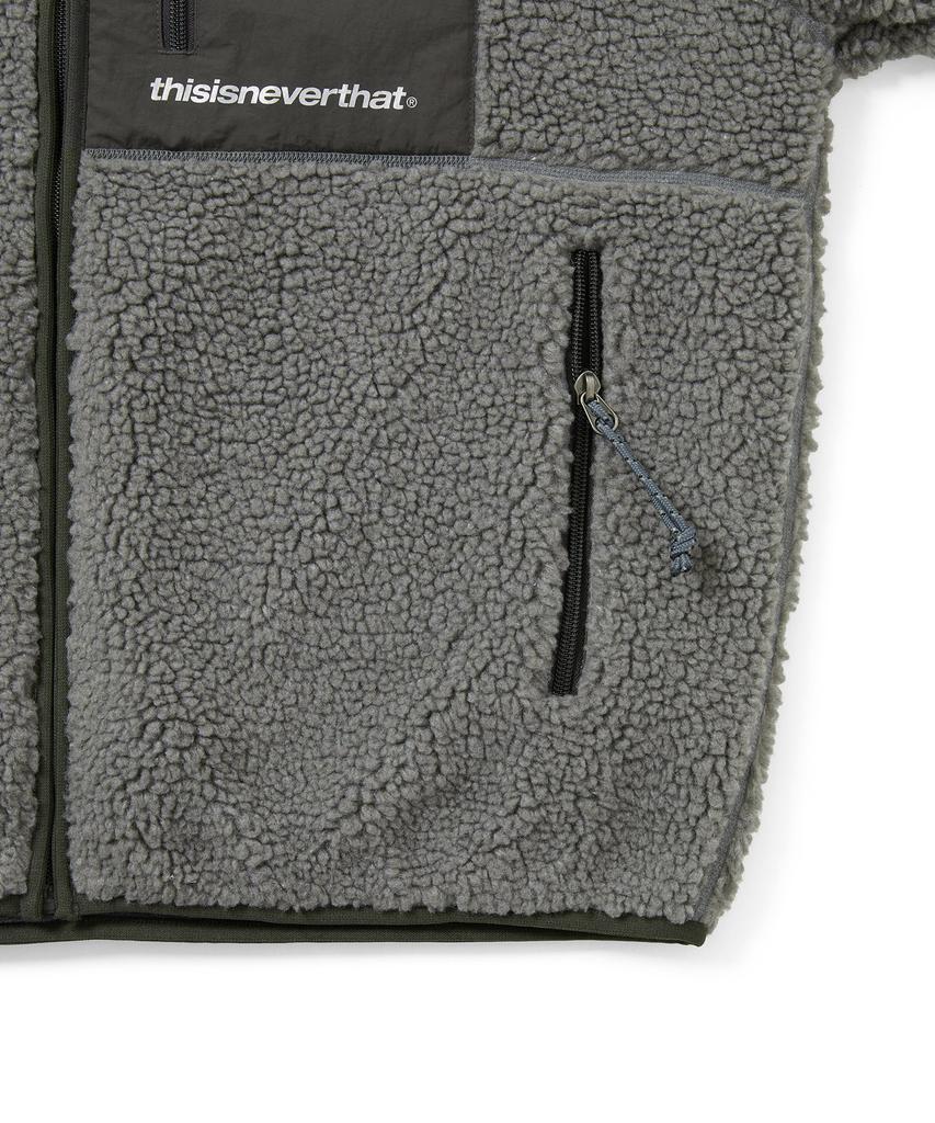 Thisisneverthat Sp Sherpa Fleece Jacket Charcoal