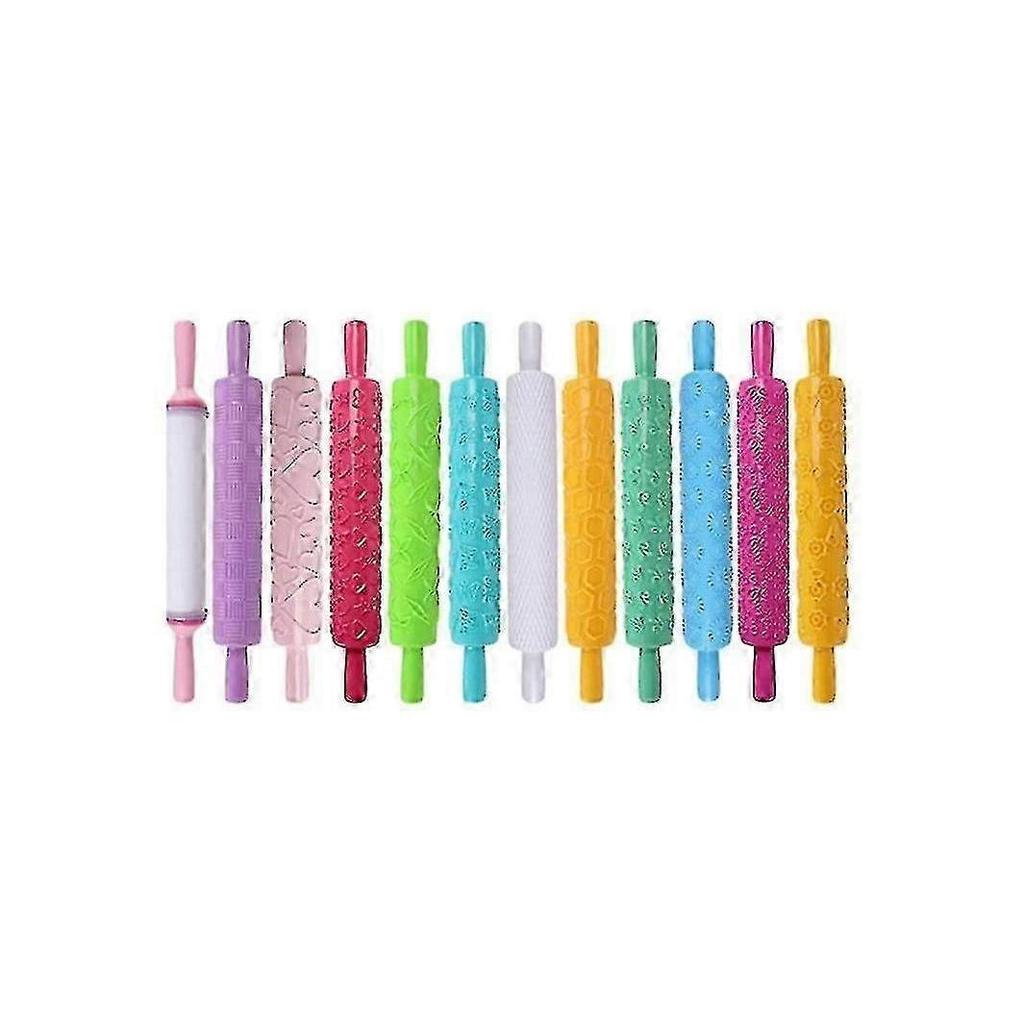 Colored Plastic Rolling Pins Rolling Pins For Baking Cookies (random Color) 12 Pcs