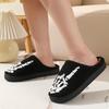 Fashion Fashion Print Winter Cotton Slippers Women New Soft Sole Warm Fluffy Sandals Woman Home Closed Toe Plush Couple Slides Female