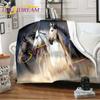 Horse Rose Blanket Animal Flannel Blankets 3D Art Print Blankets Sofa Bed Blankets for Adults Children Throw Blankets Home Decor