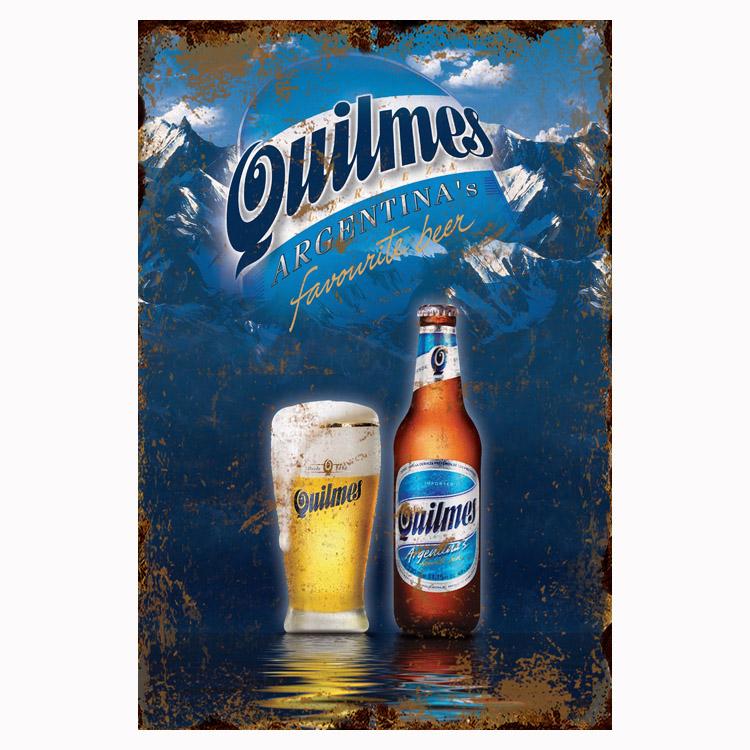 Plaque Décorative En Métal/étain - Monde Bière - Rétro - Affiche Bar