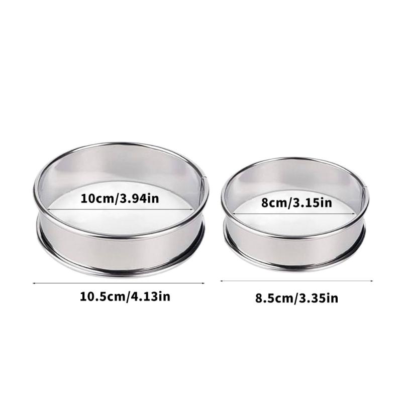 Stainless Steel Tarts Rings Double Edges Design, Safe Stable Baking Tool for Cakes and Dessert
