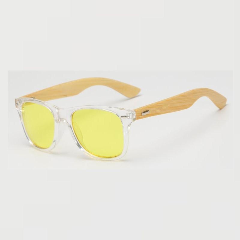 

Wood Men Women Night vision Bamboo Sunglasses Drive Yellow Lens Vintage Square Male Female Sun Glasses for men High quality