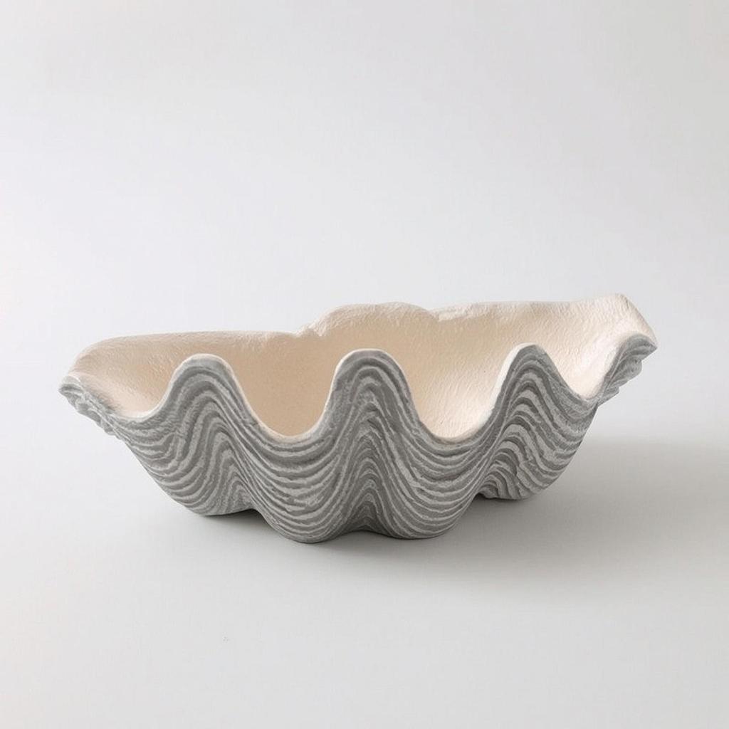 Clam Shell Tray Nautical Decor Striped for Sideboard, Home Decorators