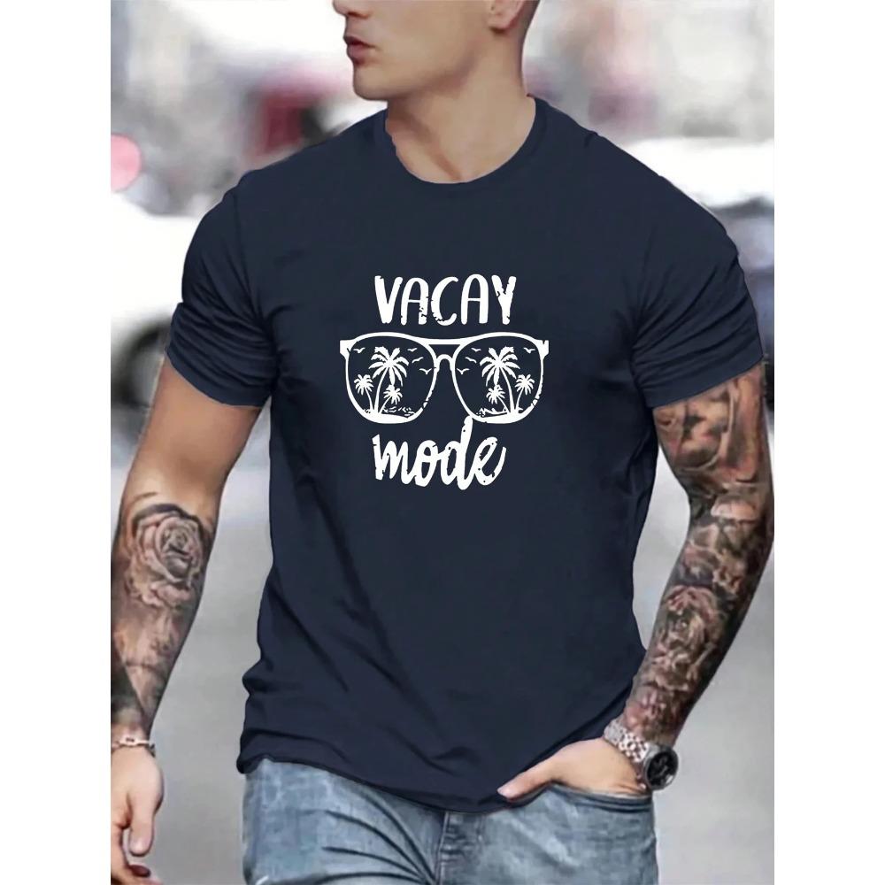

Мужская летняя футболка из 100% хлопка, модная, повседневная, свободного покроя, с принтом в виде большого размера для отдыха и отпуска, с круглым вырезом и коротким рукавом XXL