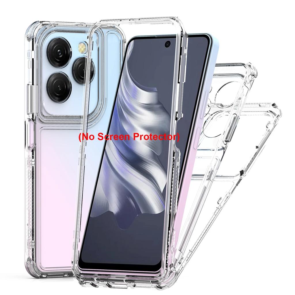 3 in 1 Hybrid Armor Shockproof Phone Case For Tecno Spark 20 Pro Hard Plastic Frame Transparent TPU Back Cover Coque Fundas