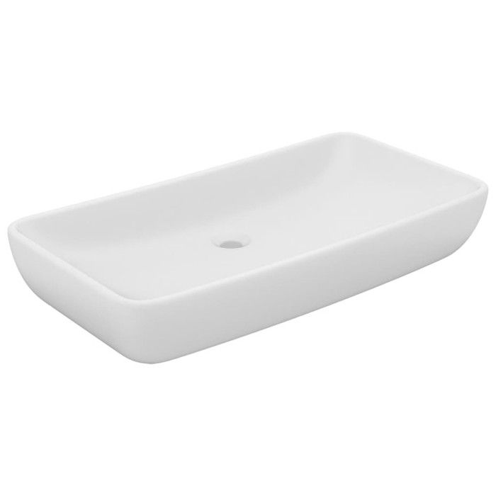 VidaXL Luxury Rectangular Washbasin Countertop Washbasin Toilet Hand Basin Bathroom Vanity Home Cosmetics Room White 146954