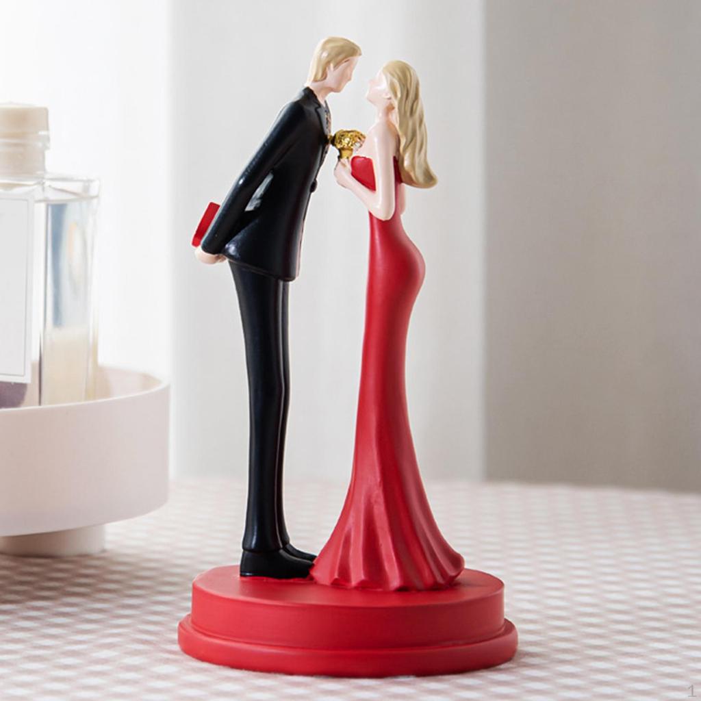 Figurine de mariés, statue de couple, artisanat romantique, décoration de table pour mariage