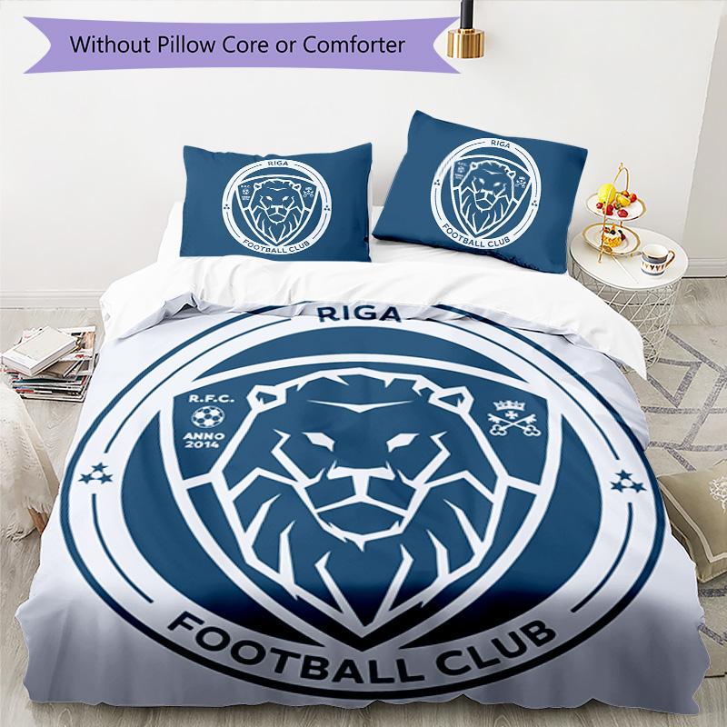 Riga FC Pattern Bedding,Quilt Set Quilt Cover Pillowcase Home Birthday Gift (1*duvet cover+2*pillowcase,without core)