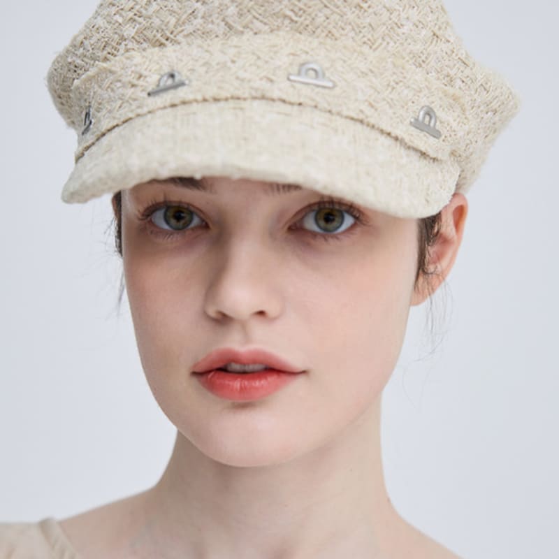 Gounmoja TWEED BOYS CAP (White/Beige)