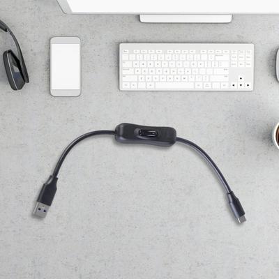 30/60/100cm USB 3.0 To Type C Extension Cable Male To Male Power Adapter Charging Cord with On Off Switch for LED Light