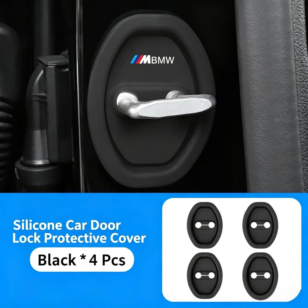 JYPK6 Silicone Car Door Lock Cover Protector Car Sticker for BMW Anti-rust Mute Switch Lock Sleeve Auto Door Protection Decor Interior