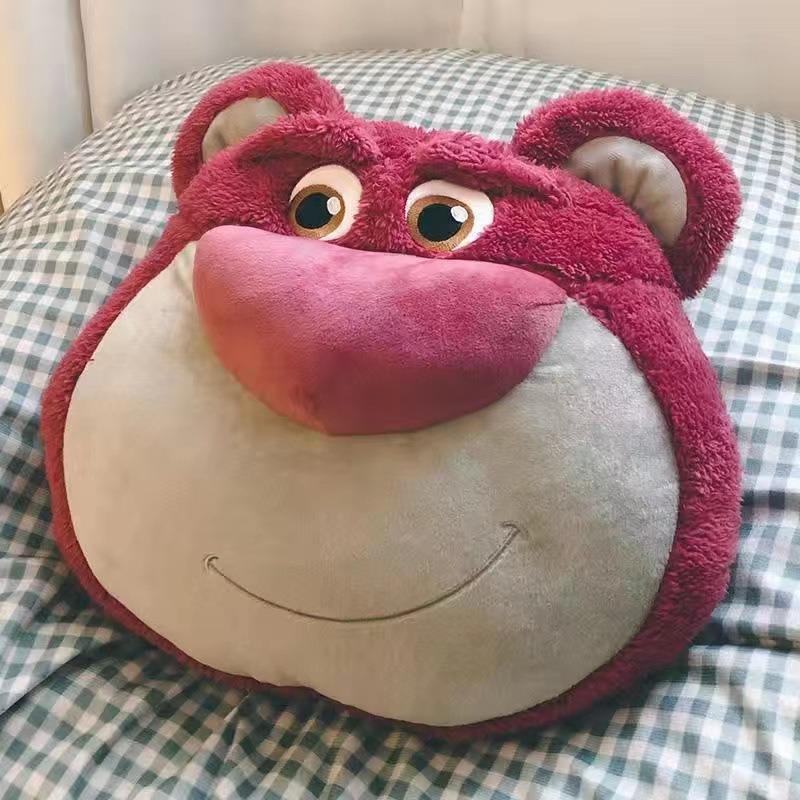 Large Plush Strawberry Bear Hug Backrest Pillow Toy