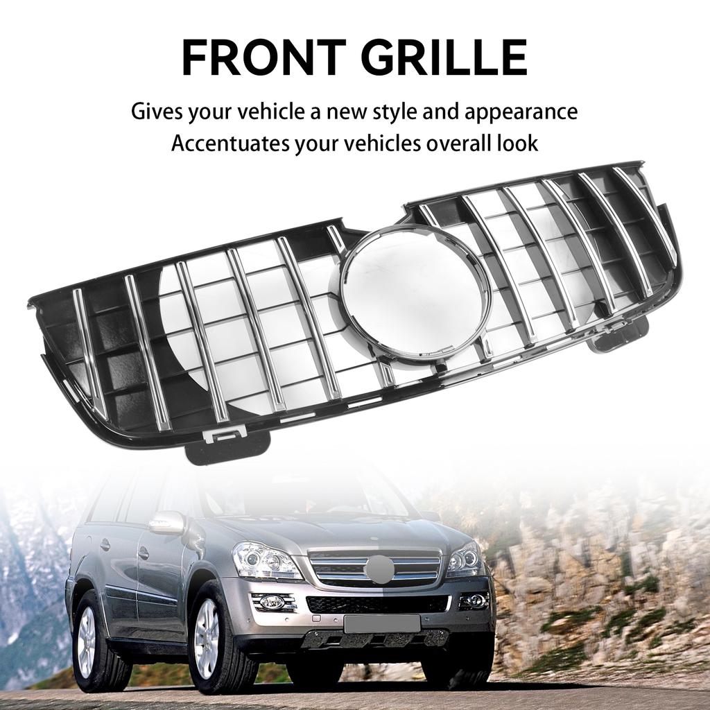 GT Frontstoßstangengitter Grill Passend für Mercedes Benz GL-Klasse X164 2007-2009 Chrom