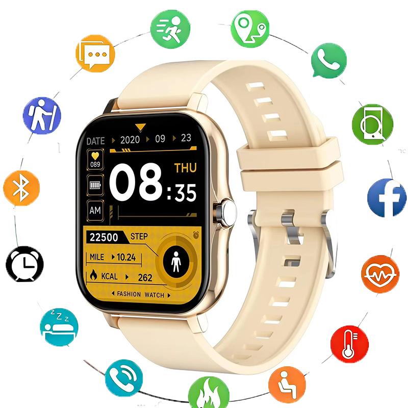 

New SmartWatch Men Women 2.02 Amoled BT Call GPS Tracker NFC Sport Waterproof Heart Rate Smart Watch Fitness Tracker золотистий