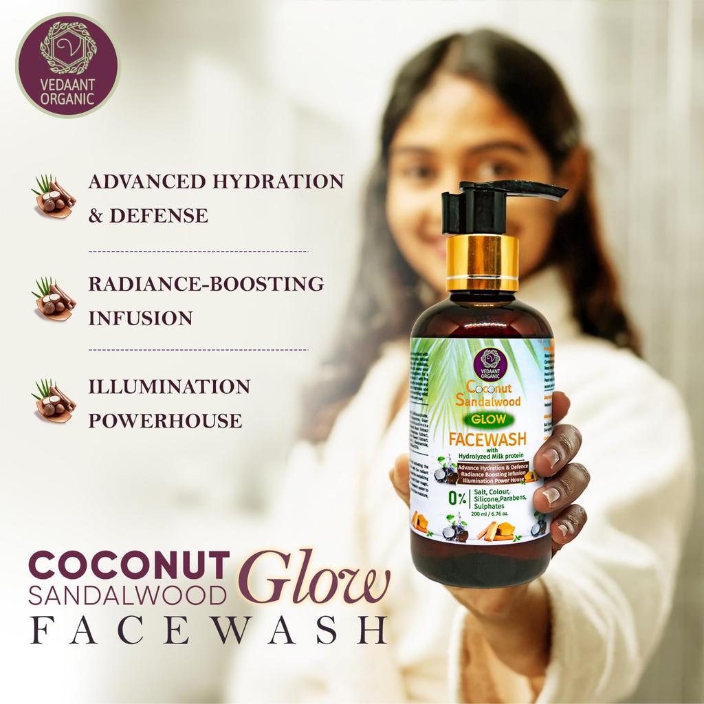 Coconut Sandalwood Glow Face Wash for All Skin Types |200 ml-Pack of 1