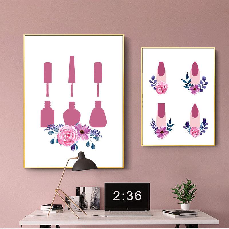 Nordic Nail Polish Color Beauty Salon Make-up Nástěnné umění Malba na plátno Plakáty a obrazy Nástěnné obrazy pro manikúru