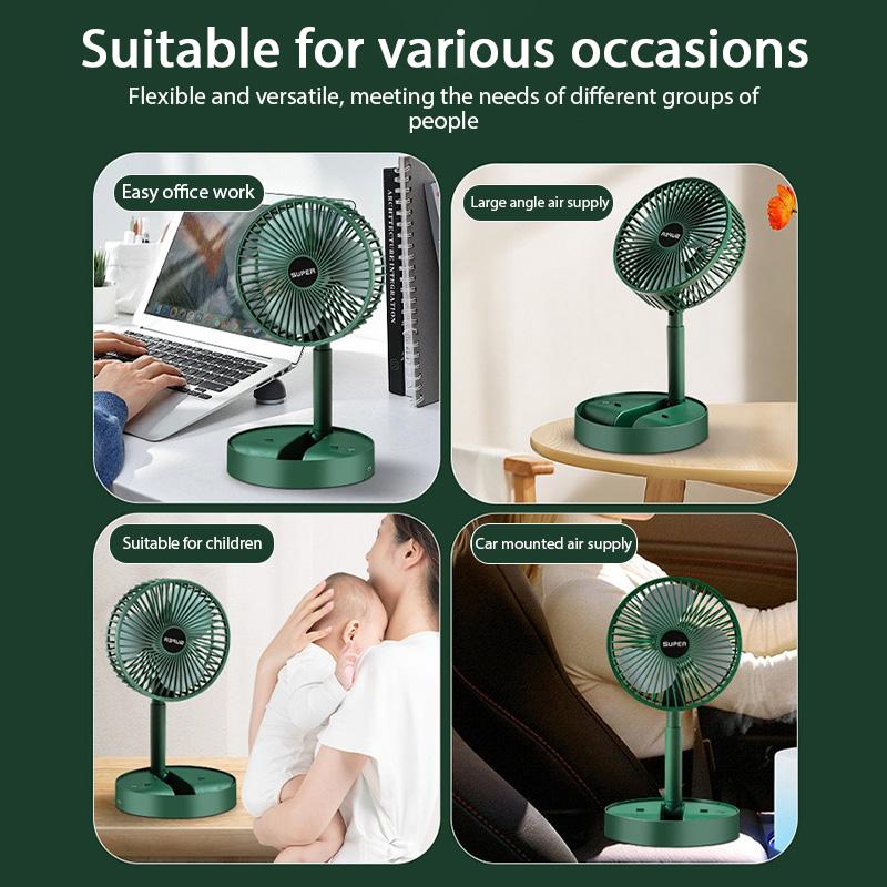 Xiaomi Desktop Fan Charging Model Long Endurance USB Foldable Mini Retractable Fan Dormitory Portable Desktop Electric Fan