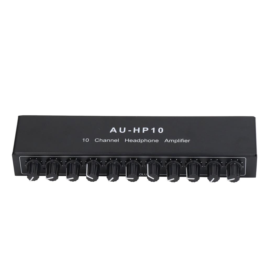 10 Channel Headphone Amplifier 1 Input 10 Output Stereo Audio Splitter Independent Control DC 12V