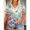 Casual Versatile Women's V-neck Loose Short Sleeves Fashionable Breathable T-Shirts Women’s