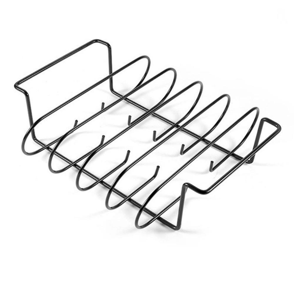 

Железная подставка для стейков Антипригарная подставка для ребер Гриль Инструменты для барбекю Подставка для барбекю Говядина чёрный