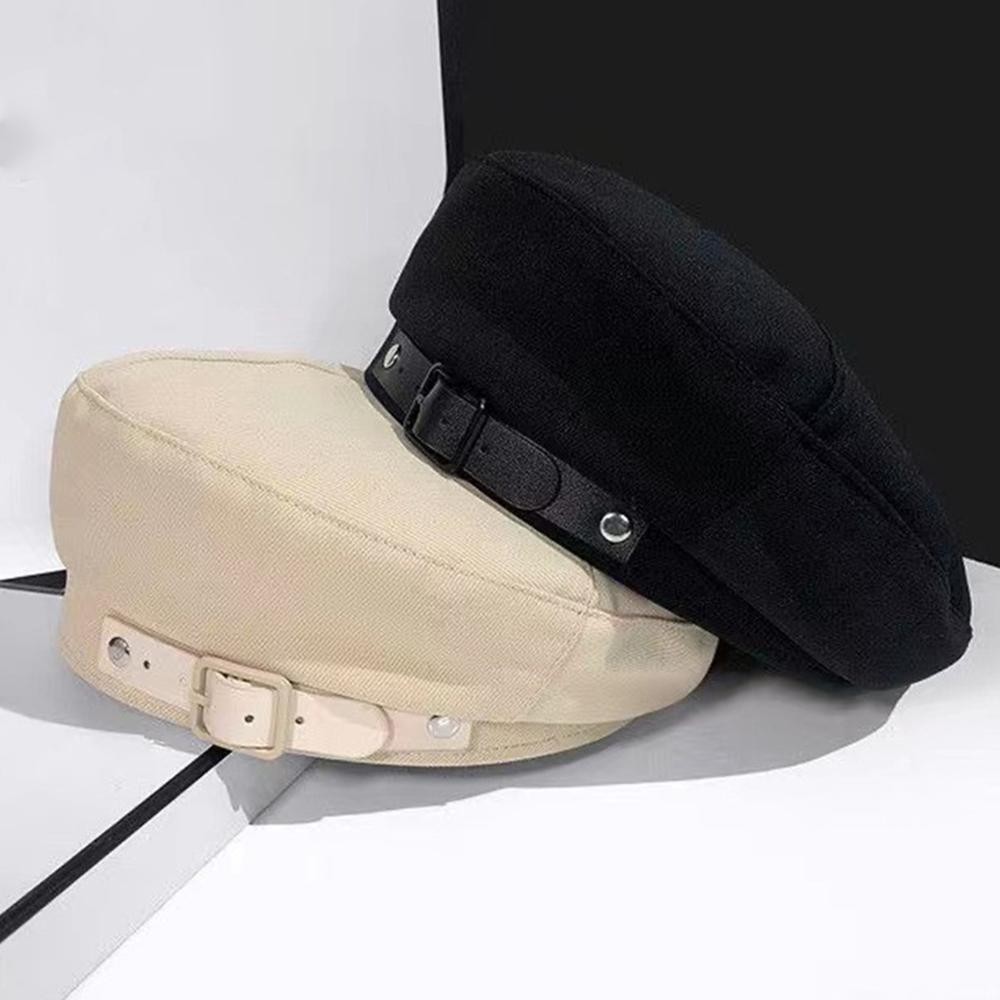 Winter Trendy Single Color Autumn For Girls Painter Hat Keep Warm Octagonal Cap Buckle Beret Women Caps Painter Hat