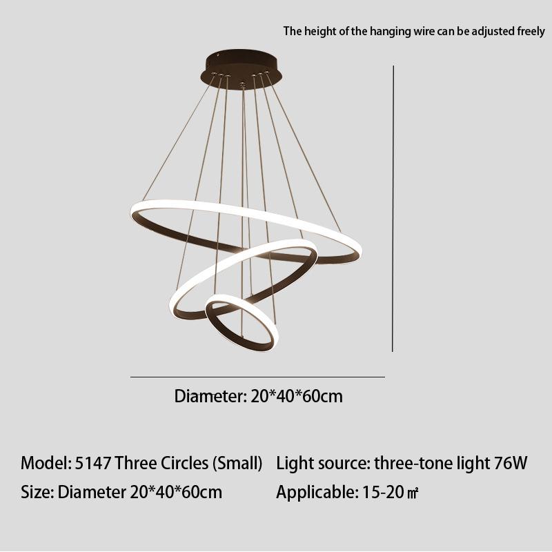 Dining Room Ring Chandelier Led Hanging Lamp Round Circle Black Chandelier for Living Room Bedroom Kitchen Indoor Decor Lighting