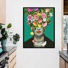 1Pcs Interior Paintings Colorful Flowers Home Decor Woman Poster Abstract Wall Decororation Living Room Wall Art Canvas Painting No Frame