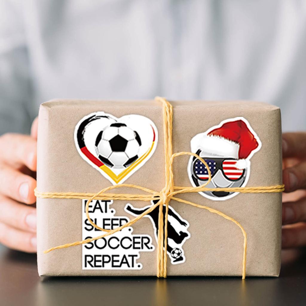 100PCS Soccer Stickers for Scrapbooking,Stickers for Water Bottles, Soccer Team Gifts for Kids Teens, Christmas Gifts for Kids