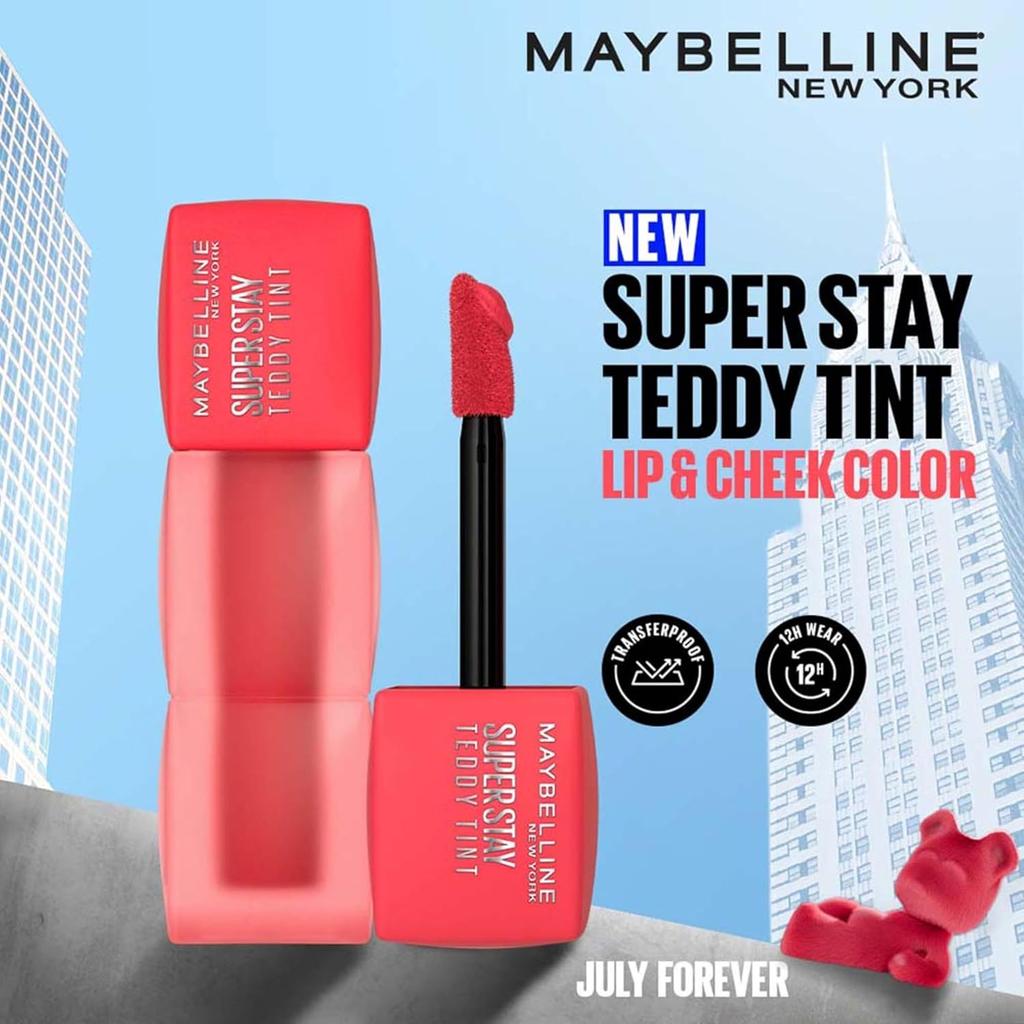 Maybelline New York Superstay Teddy Tint Lip and Cheek Color July Forever Long-Lasting Matte Finish 5ml