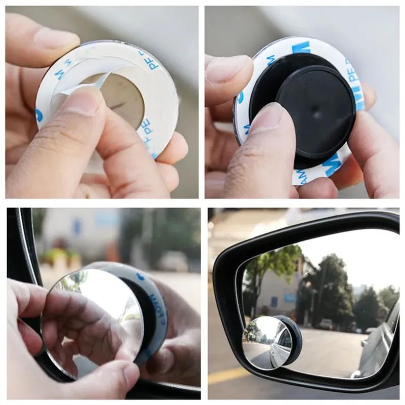 Rimless Mirrors 360 Degree HD Blind Spot Mirror Adjustable Car Rearview Convex Mirror for Car Reverse Wide Angle Vehicle Parking