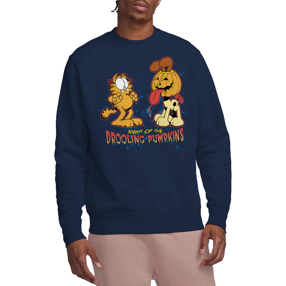 Garfield Unisex Adult Drooling Pumpkins Sweatshirt