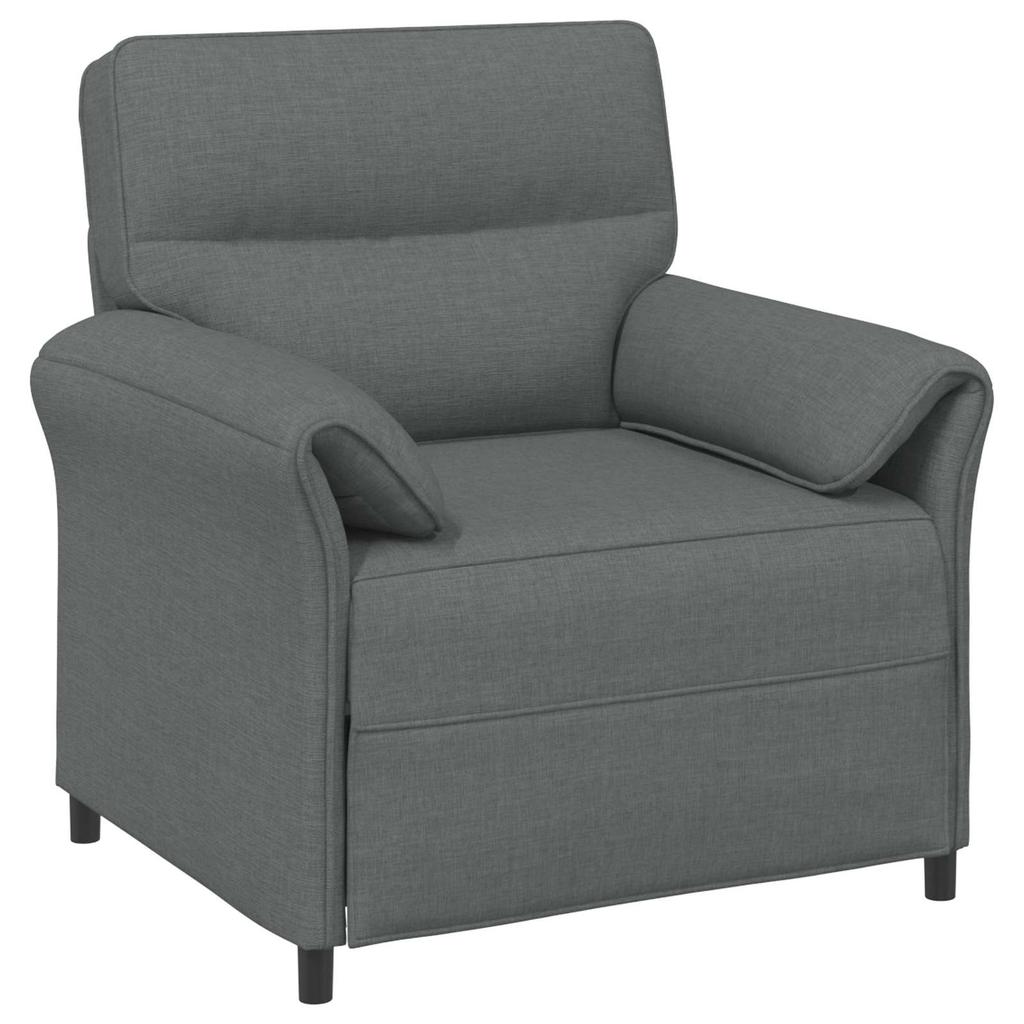 Sofa Set 2 pcs. Dark Grey Fabric