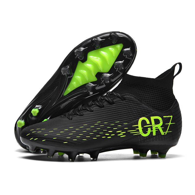 High-Top Football Shoes Cr7Tf Broken Nails Artificial Turf Ag Nails Leather Feet Boys And Girls Students Training Shoes